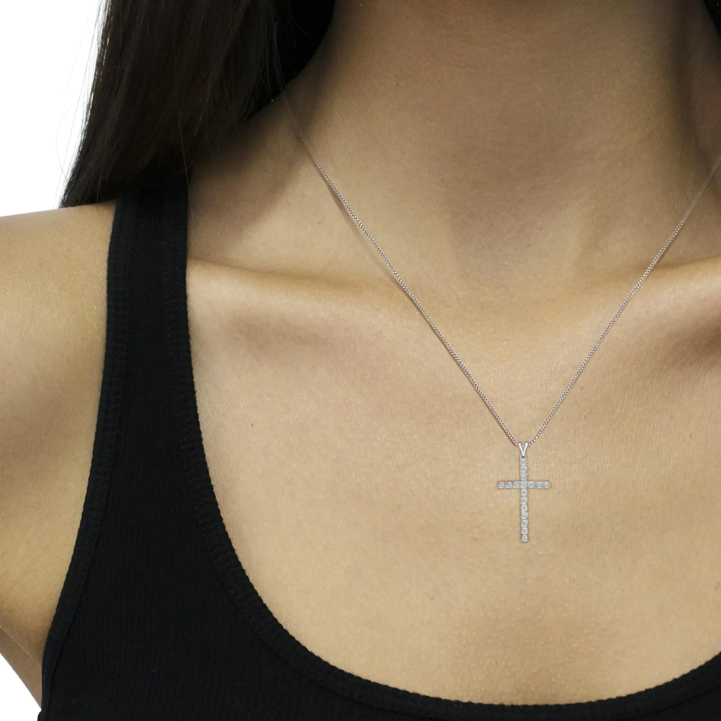 Cross Pendant Necklace .925 Sterling Silver