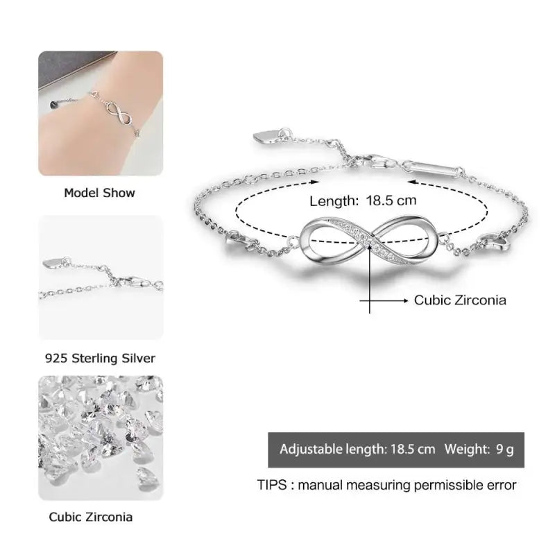 Sterling Silver Infinity Bracelet