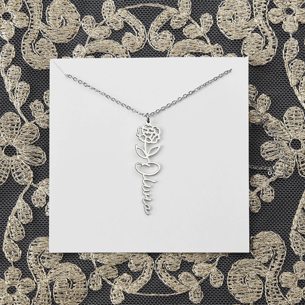 Flower Name Necklace