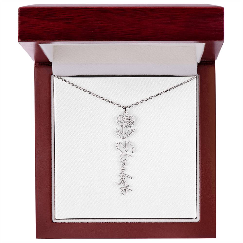 Flower Name Necklace