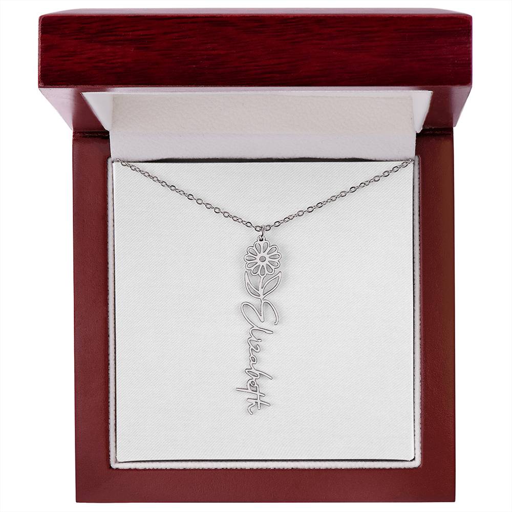 Flower Name Necklace