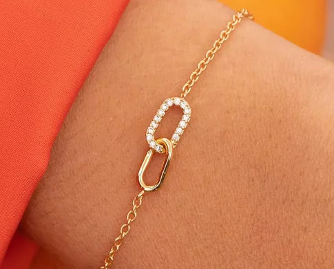 Infinity Pave Bracelet – Elegant Interlocking Link Design 925 Sterling Silver