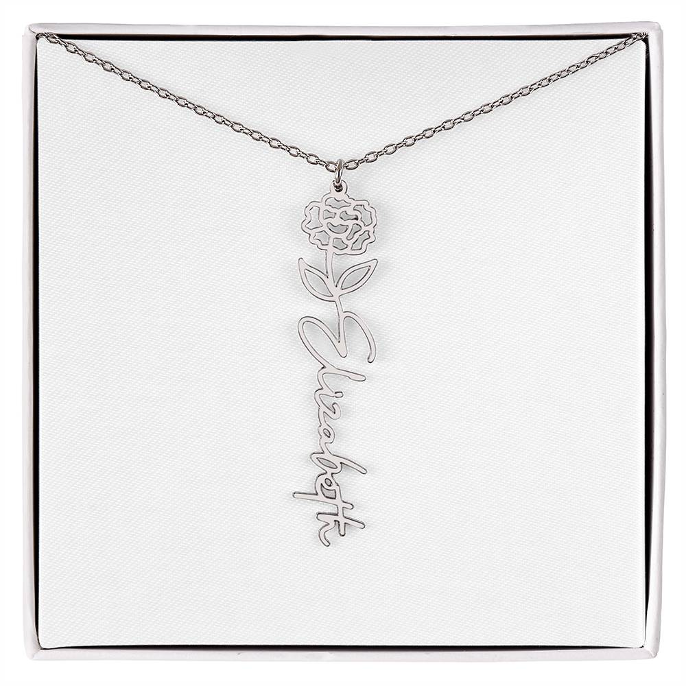 Flower Name Necklace