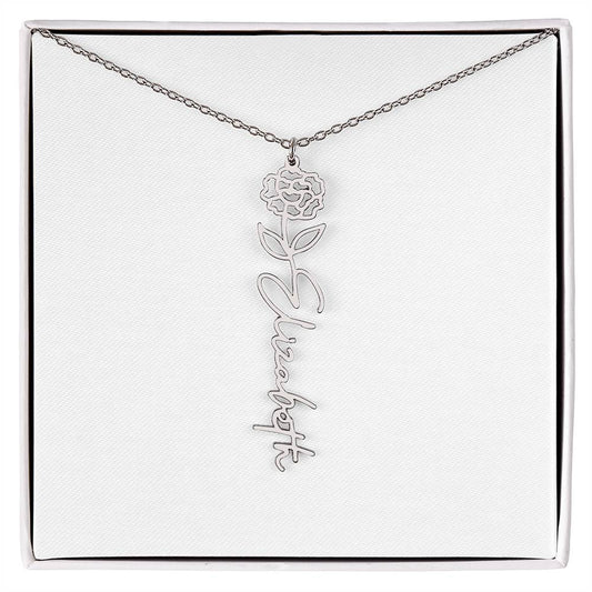 Flower Name Necklace
